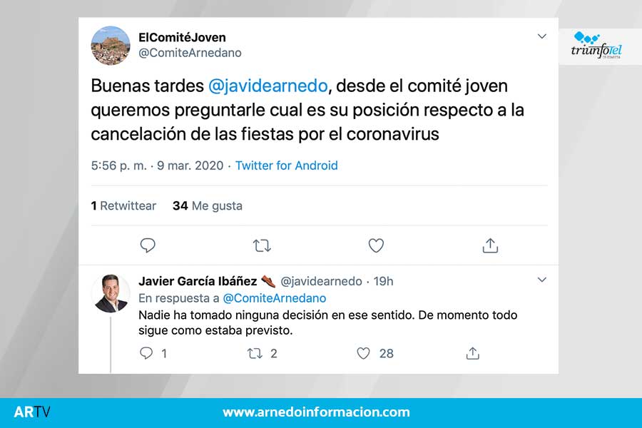 El alcalde de Arnedo respondía así sobre posibles medidas sobre las Fiestas de San José